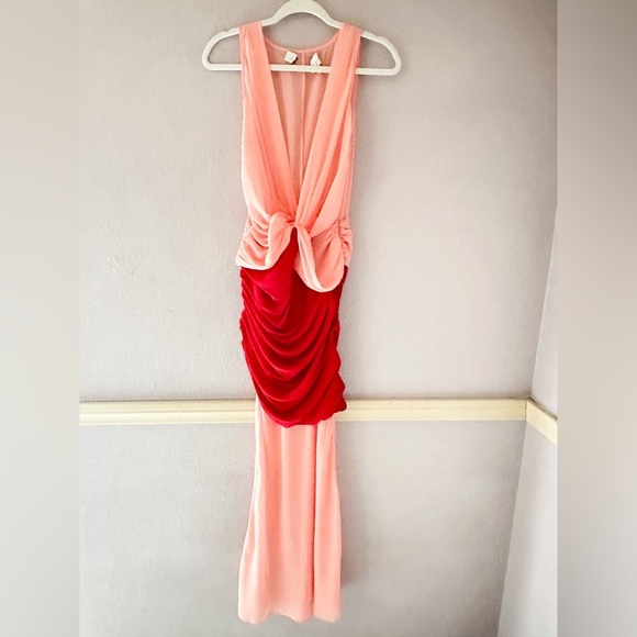 L'Academie by Marianna Marin Midi Dress Red and Pink‎ Size Small - Picture 5 of 9